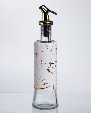 Пляшка для олії з дозатором 300 мл, білий мармур HP-1343