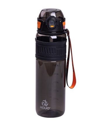Пляшка для води Houo спортивна 1 літр з фліп кришкою чорна HP-14-33B