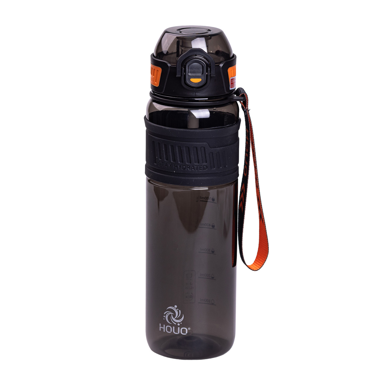 Пляшка для води Houo спортивна 1 літр з фліп кришкою чорна HP-14-33B