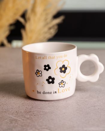 Чашка для чаю та кави порцелянова 420 (мл) гарна оригінальна кружка на подарунок FM-14A