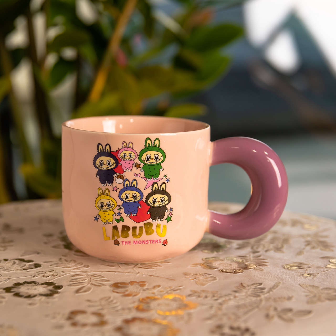 Чашка порцелянова Labubu Brighten Your Day 400 (мл) подарункова кружка прикольна чашка для дітей на подарунок FM-22B