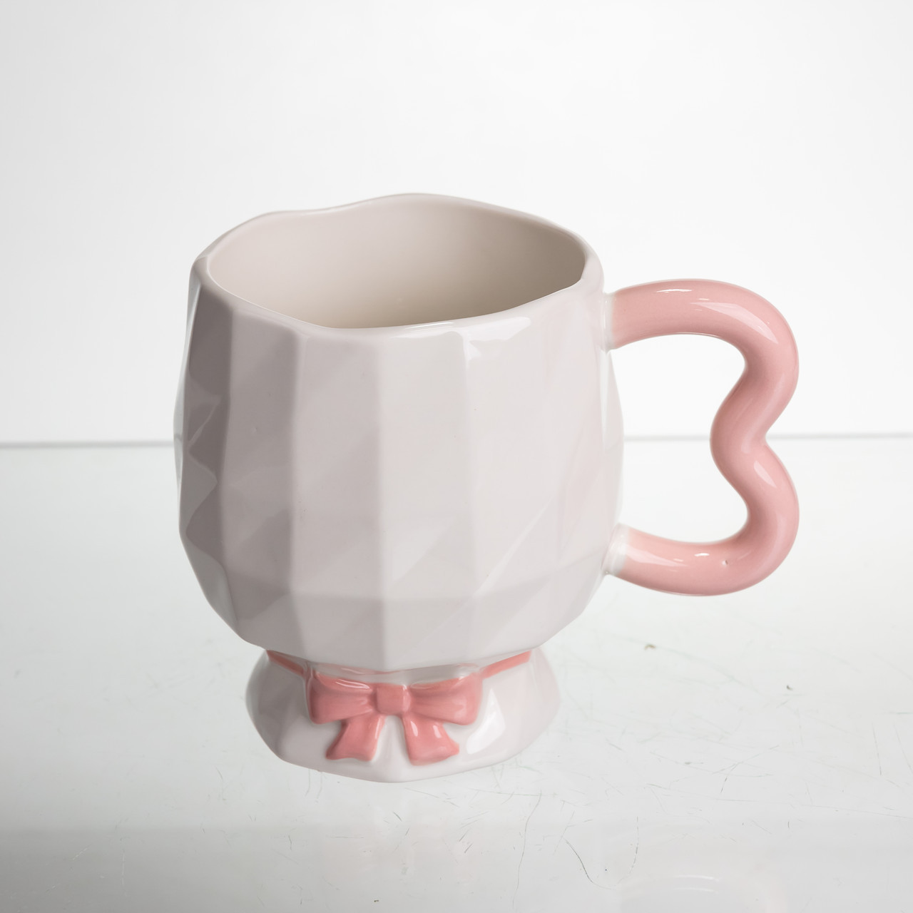 Чашка порцелянова на ніжці 400 (мл) оригінальна кружка на подарунок чашка для чаю та кави Рожевий FM-39C