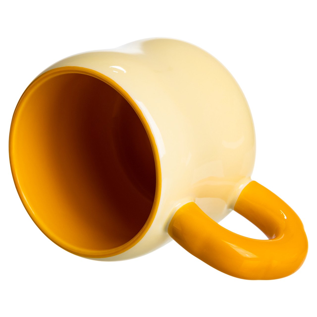 Кубок порцелянова з магнітом Бант 400 (мл) подарункова кружка прикольна чашка для дітей на подарунок Бежевий з жовтим FM-52A