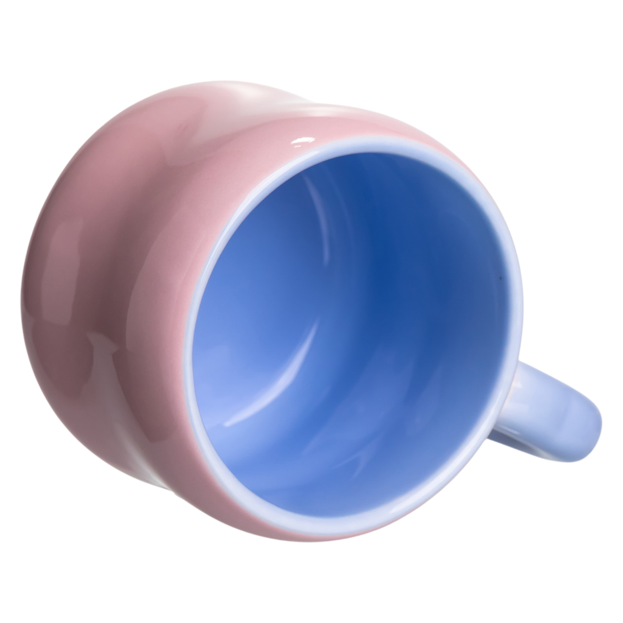 Кубок порцелянова з магнітом Бант 400 (мл) подарункова кружка прикольна чашка для дітей на подарунок Рожевий з блакитним FM-52C