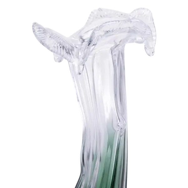 Декоративна скляна ваза для квітів 29 см фігурна Зелена HP-9-1