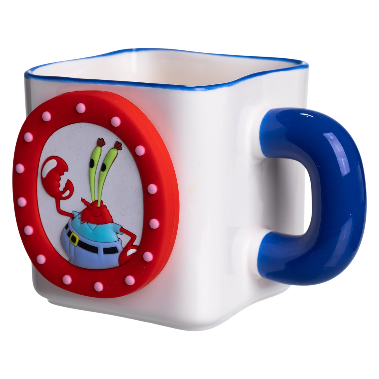 Порцелянова чашка "Містер Крабс" з магнітним декором 500 мл, Кружка дитяча чашка із порцеляни на подарунок FM-12BL