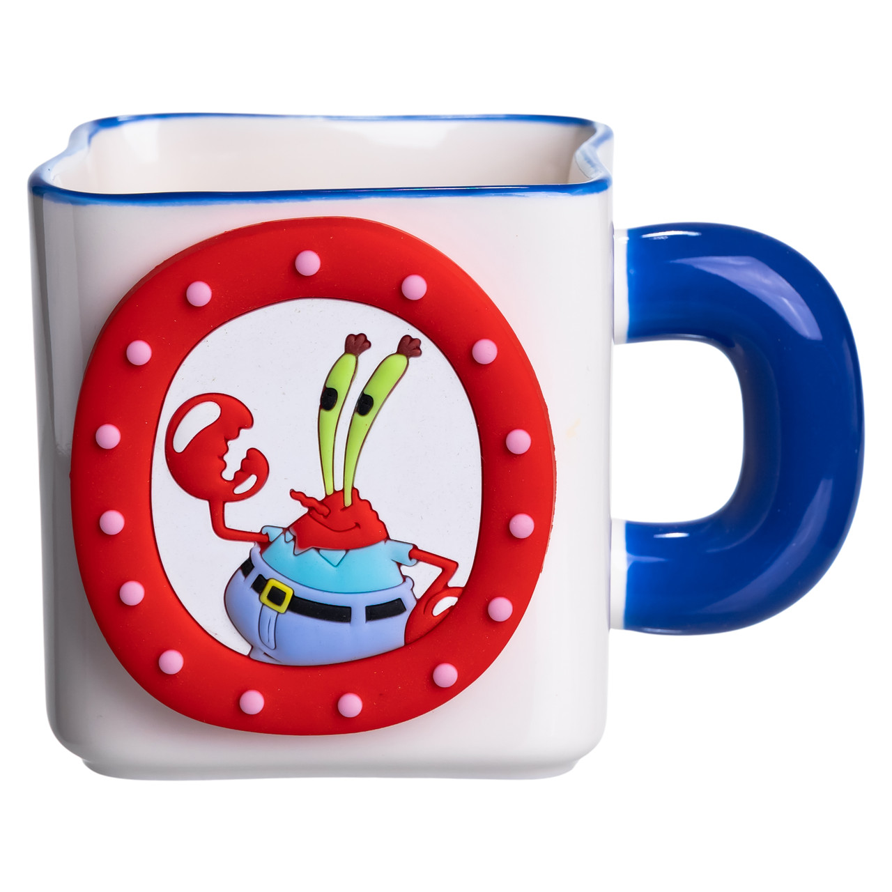 Порцелянова чашка "Містер Крабс" з магнітним декором 500 мл, Кружка дитяча чашка із порцеляни на подарунок FM-12BL