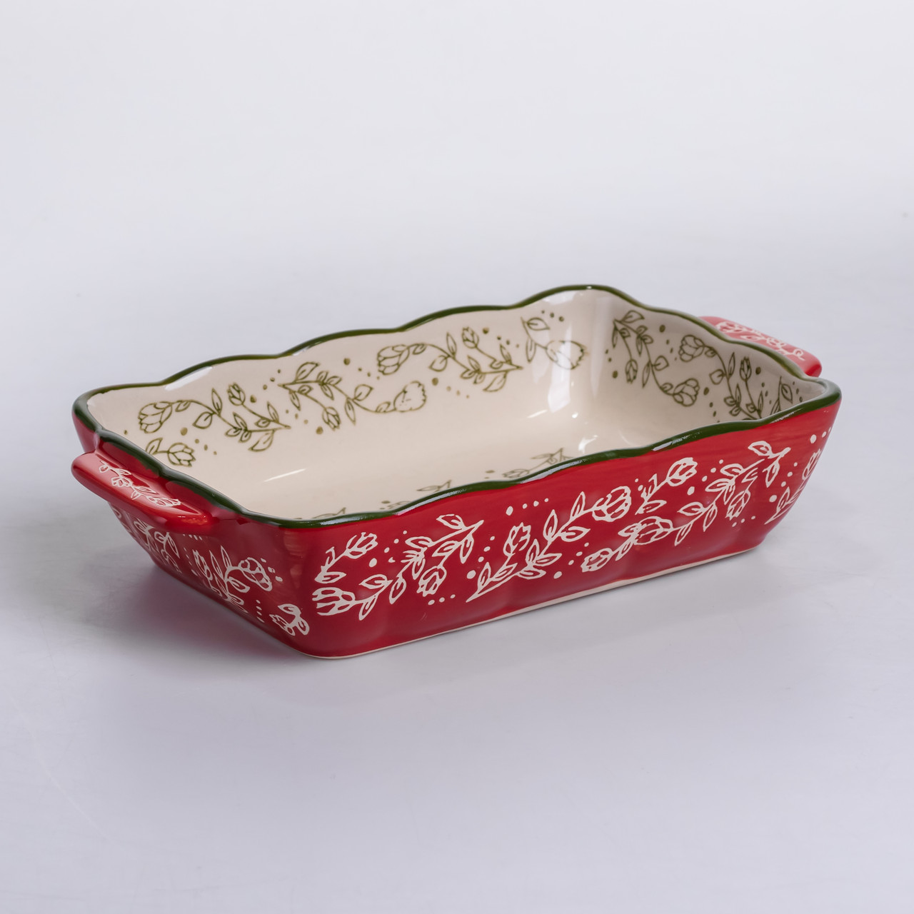 Форма для випікання Vintage 23×14×5 (см) прямокутна форма для випікання в духовці з ручками Червона HM05-09