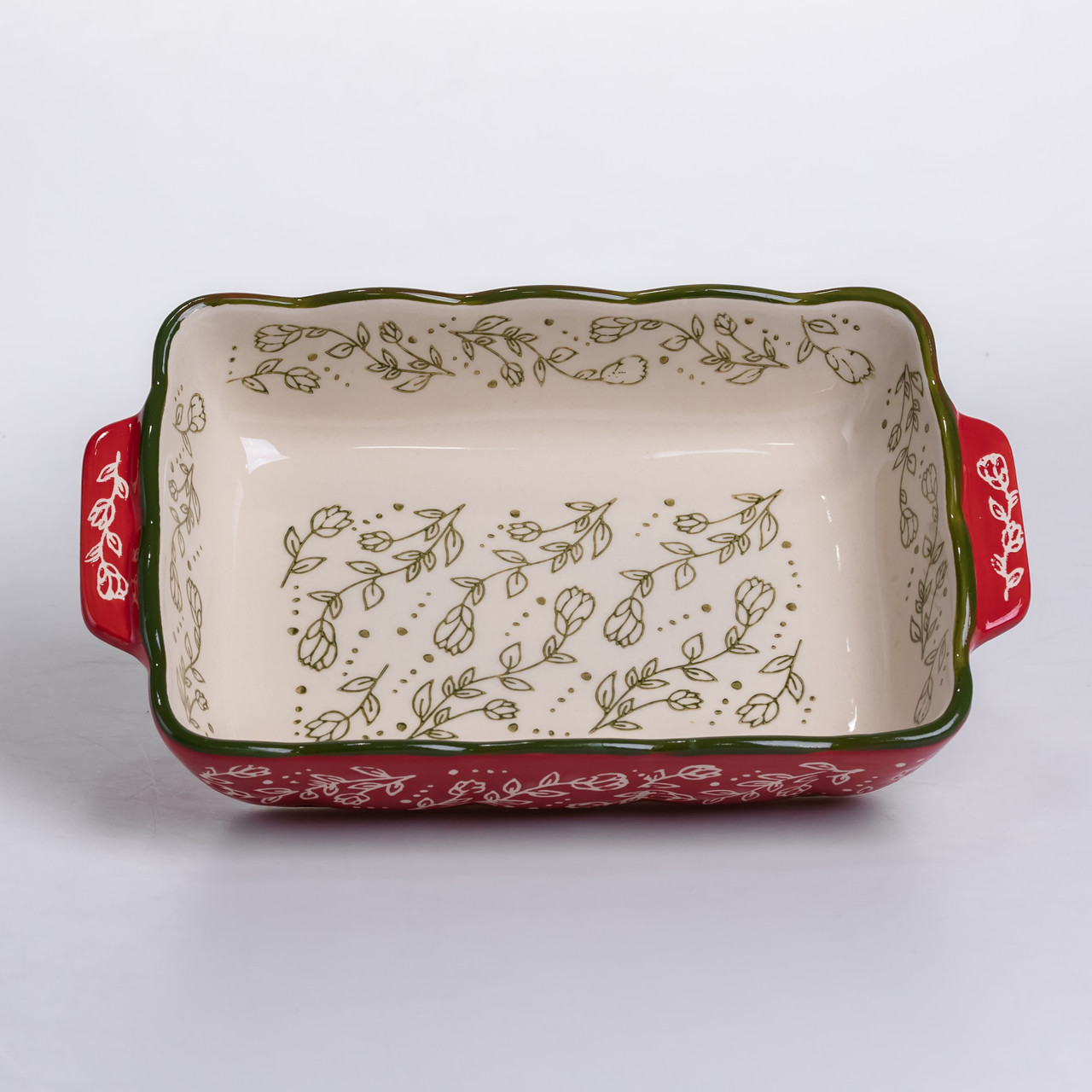 Форма для випікання Vintage 23×14×5 (см) прямокутна форма для випікання в духовці з ручками Червона HM05-09