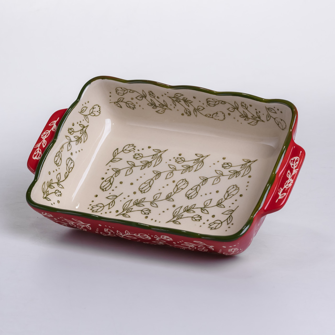 Форма для випікання Vintage 23×14×5 (см) прямокутна форма для випікання в духовці з ручками Червона HM05-09