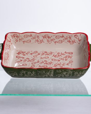 Форма для випікання Vintage 28×17×5 (см) прямокутна форма для випікання в духовці з ручками Зеленая HM05-10