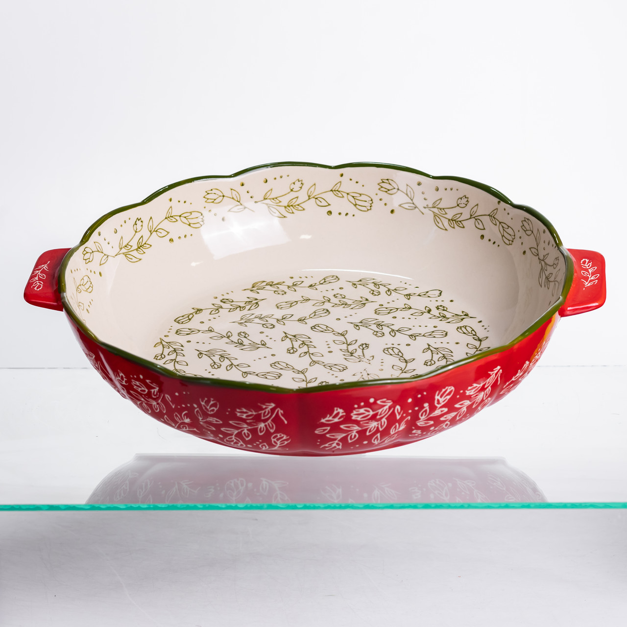 Форма для запікання Vintage Ø30 (см) кругла форма для випікання в духовці з ручками Червона HM04-08