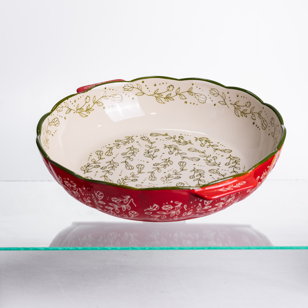 Форма для запікання Vintage Ø30 (см) кругла форма для випікання в духовці з ручками Червона HM04-08