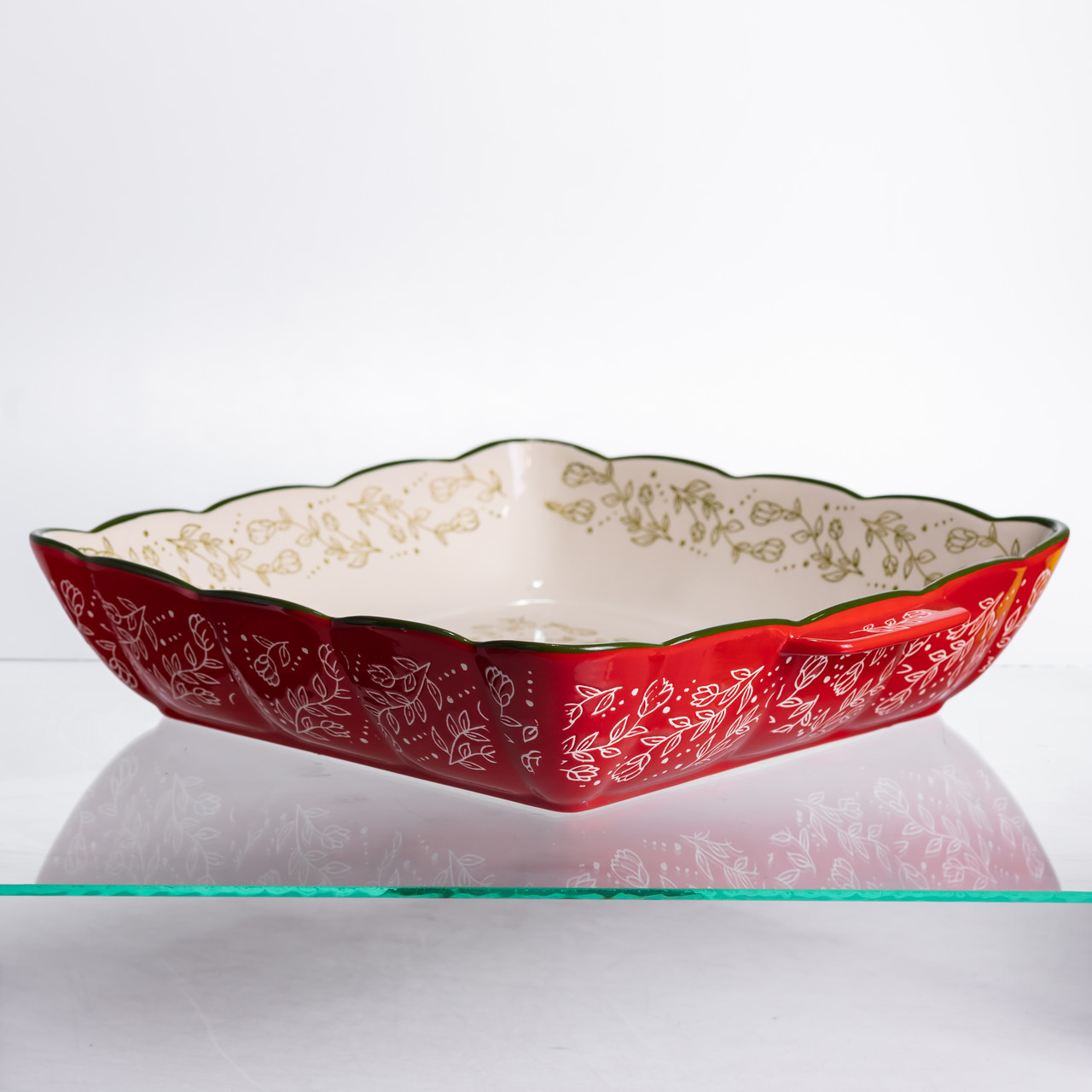 Форма для запікання Vintage 34×30×7 (см) квадратна форма для випікання в духовці з ручками Червона HM04-16