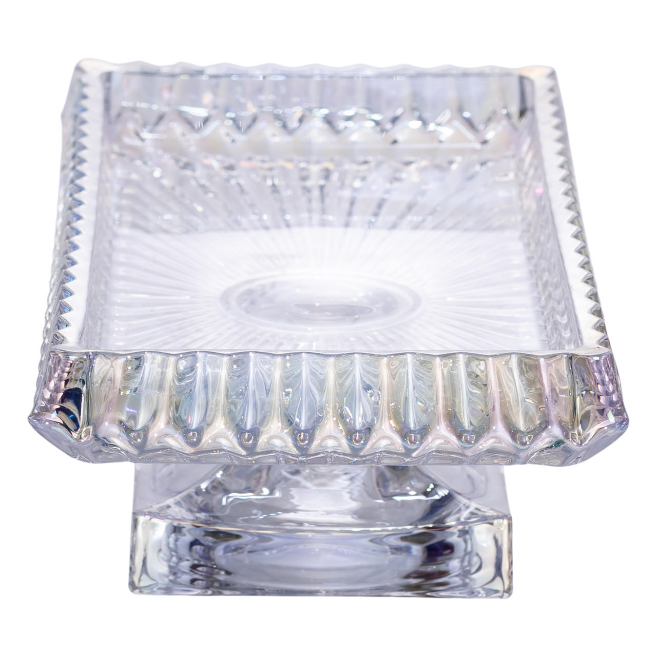 Фруктовниця скляна на ніжці 29х16.5х11 см прямокутна ваза для фруктів цукерниця Прозорий HP-19-151L