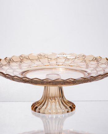 Фруктовниця скляна на ніжці Ø29 (см) кругла ваза цукерниця для фруктів Коричневий 64486-20