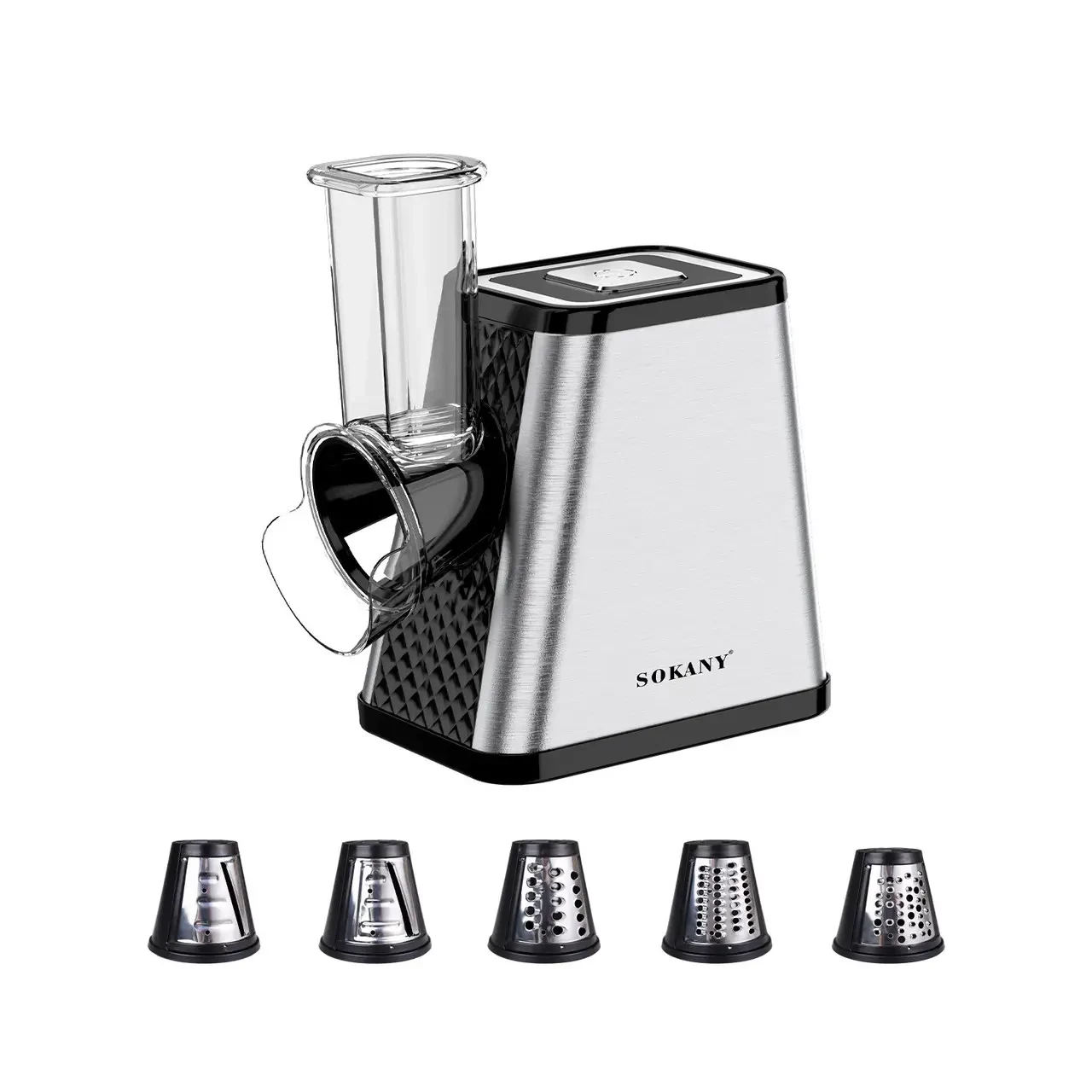 Подрібнювач овочів 5в1 овочерізка 800 Вт з 5 насадками з нержавіючої сталі Sokany SK-06029