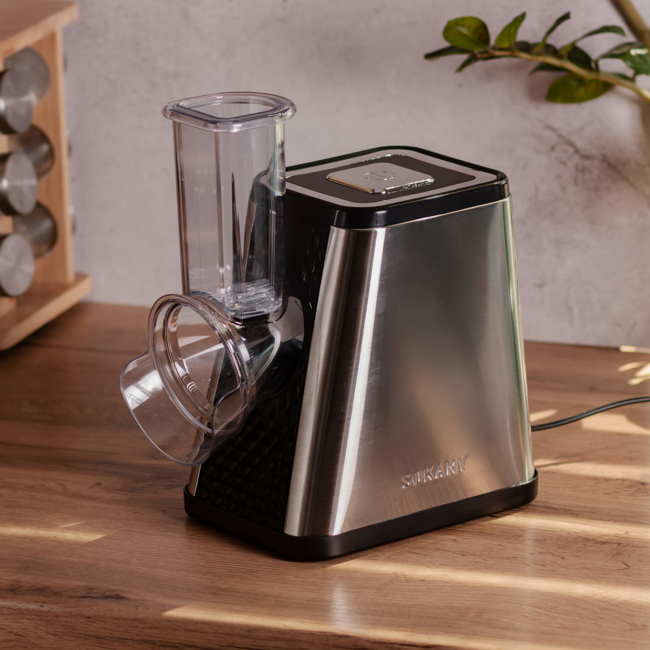 Подрібнювач овочів 5в1 овочерізка 800 Вт з 5 насадками з нержавіючої сталі Sokany SK-06029