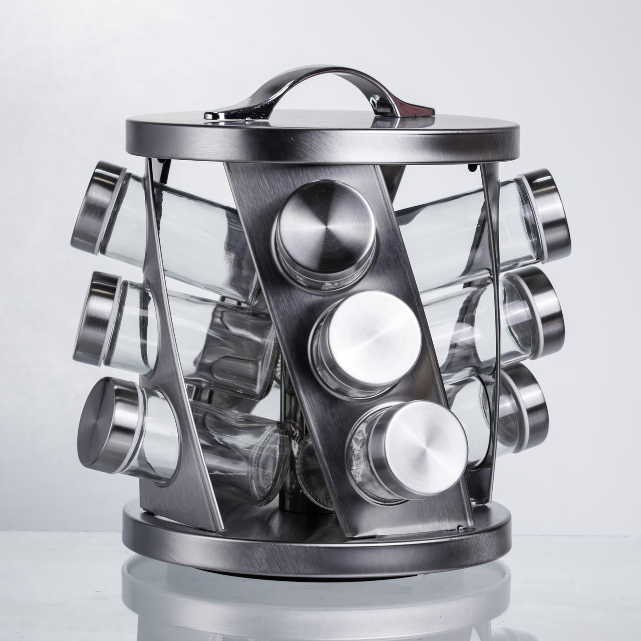 Карусель для спецій 12 баночок по 100 мл, хром HP-1368