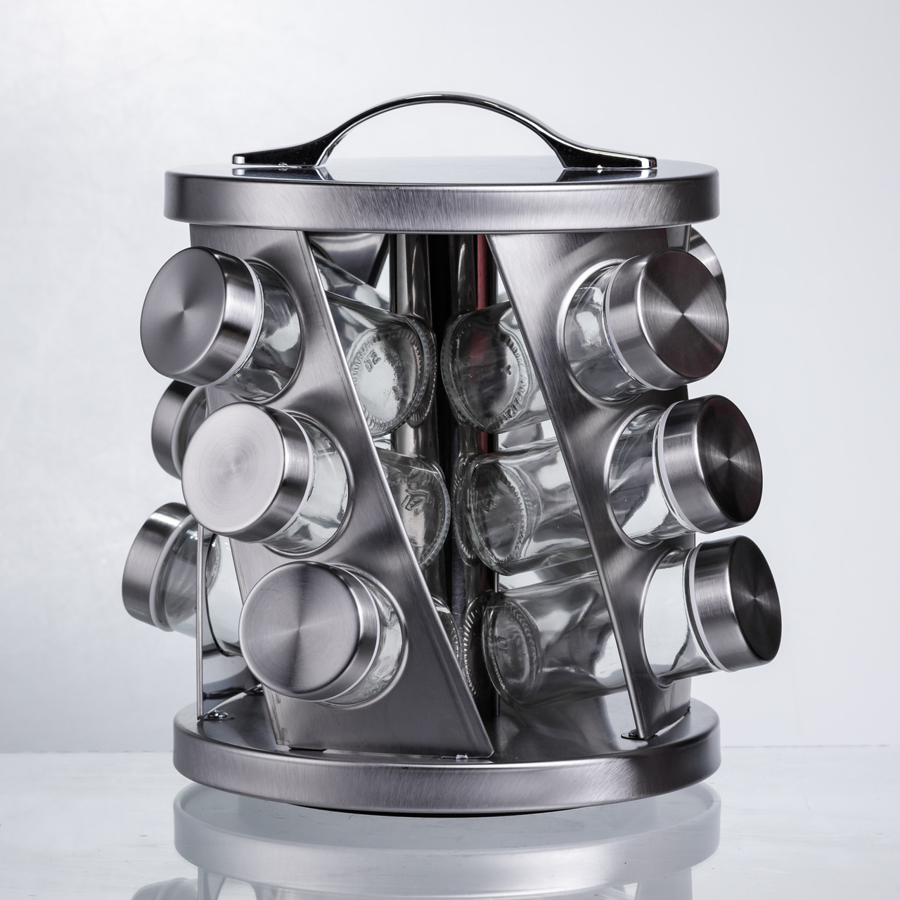 Карусель для спецій 12 баночок по 100 мл, хром HP-1368