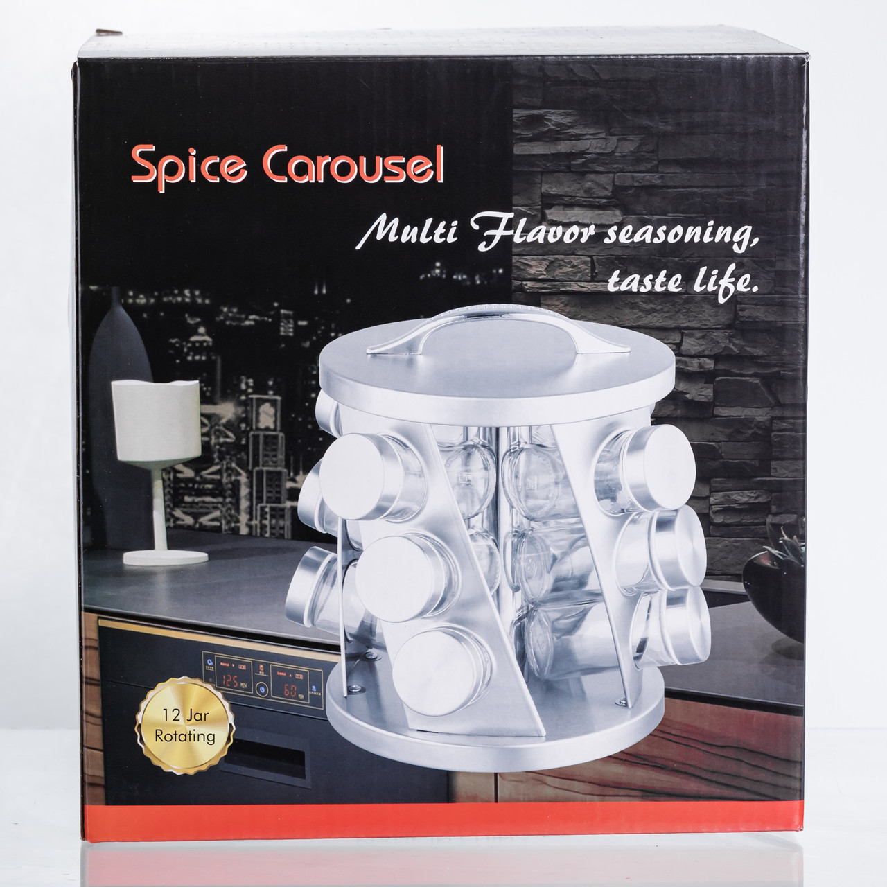 Карусель для спецій 12 баночок по 100 мл, хром HP-1368