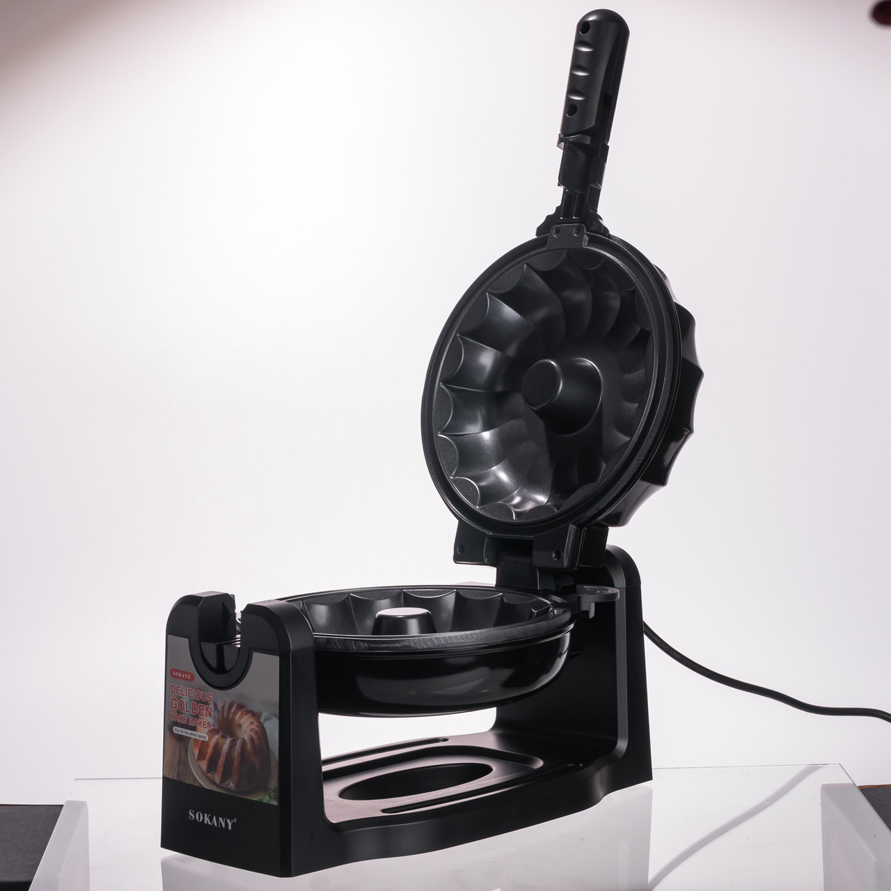 Кексниця електрична 1800 Вт з антипригарним покриттям 37×17×18 (см) Чорна SK-BBQ-837