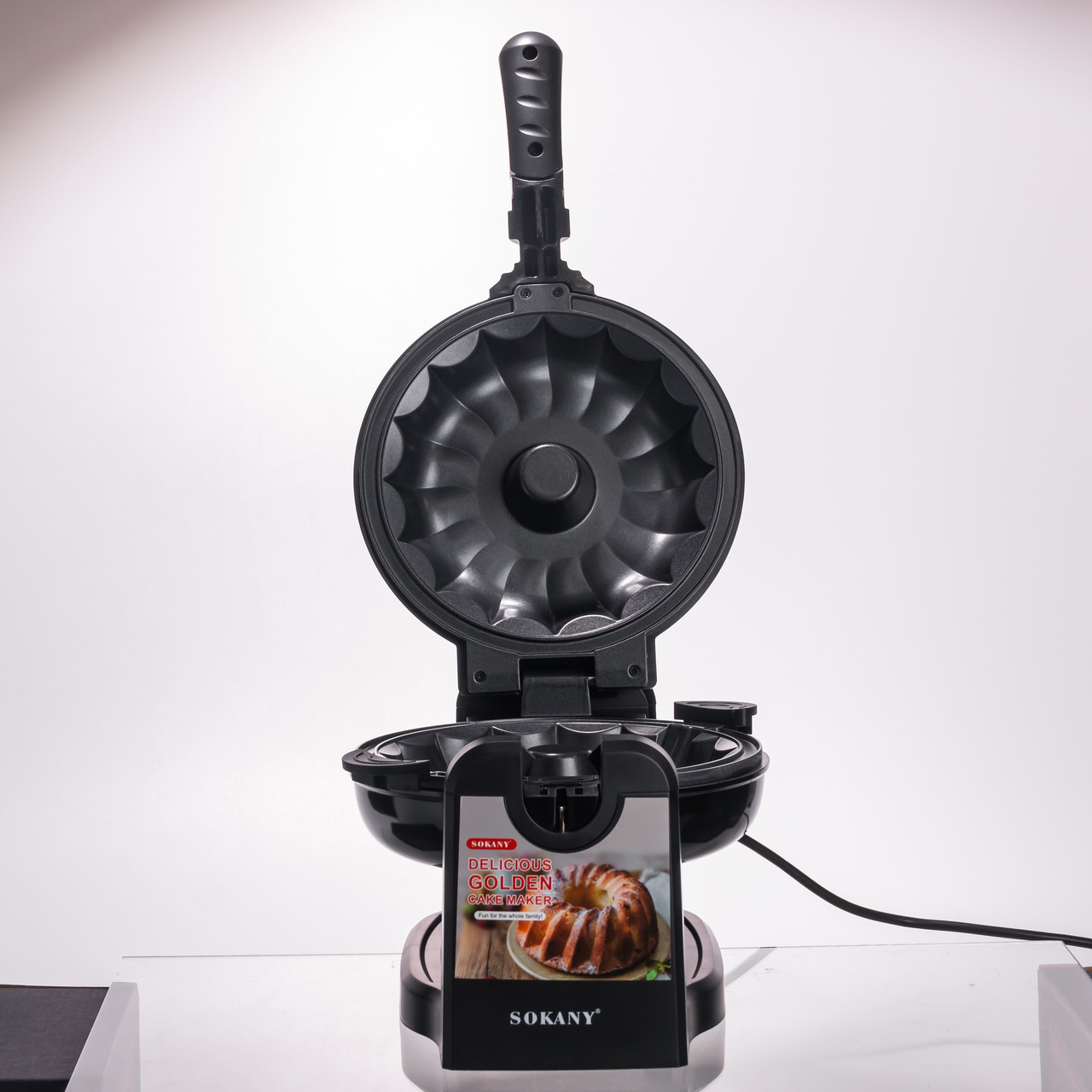 Кексниця електрична 1800 Вт з антипригарним покриттям 37×17×18 (см) Чорна SK-BBQ-837