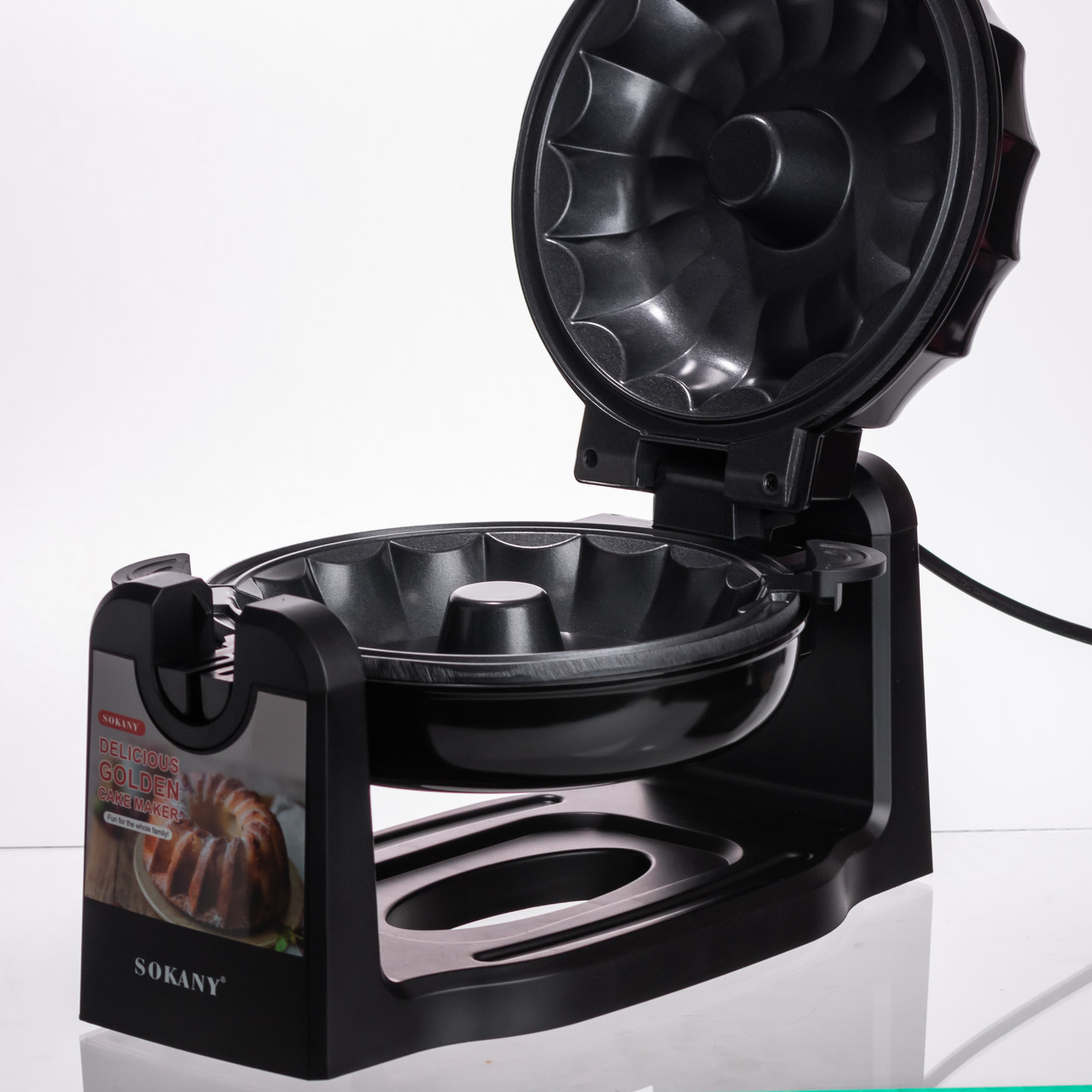 Кексниця електрична 1800 Вт з антипригарним покриттям 37×17×18 (см) Чорна SK-BBQ-837