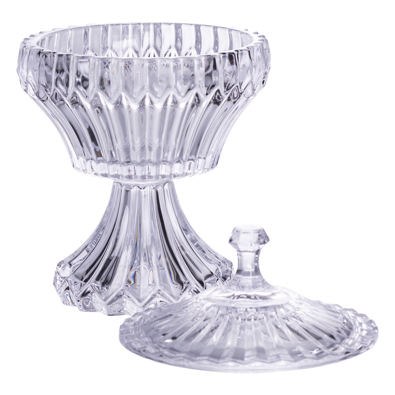 Цукерниця на ніжці з кришкою 17×27 см кругла HP-19-149RB