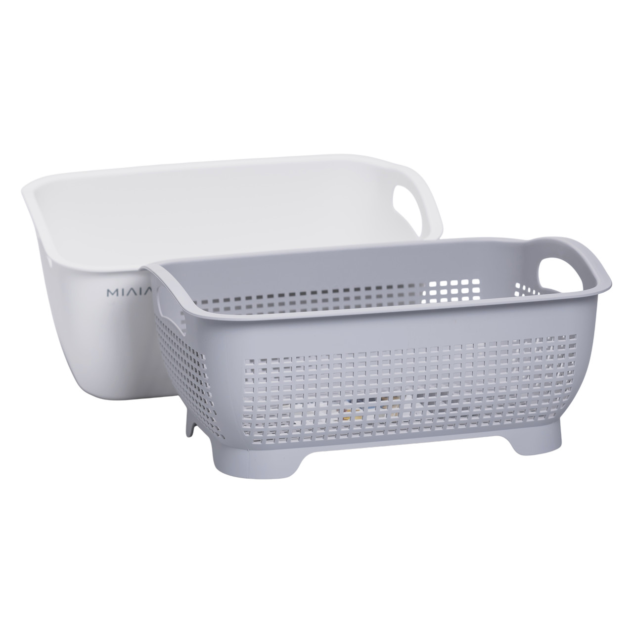 Кошик-друшлак 2 в 1 для миття овочів, фруктів і зелені 29,5×21×11 (см) Білий HP-45-6W