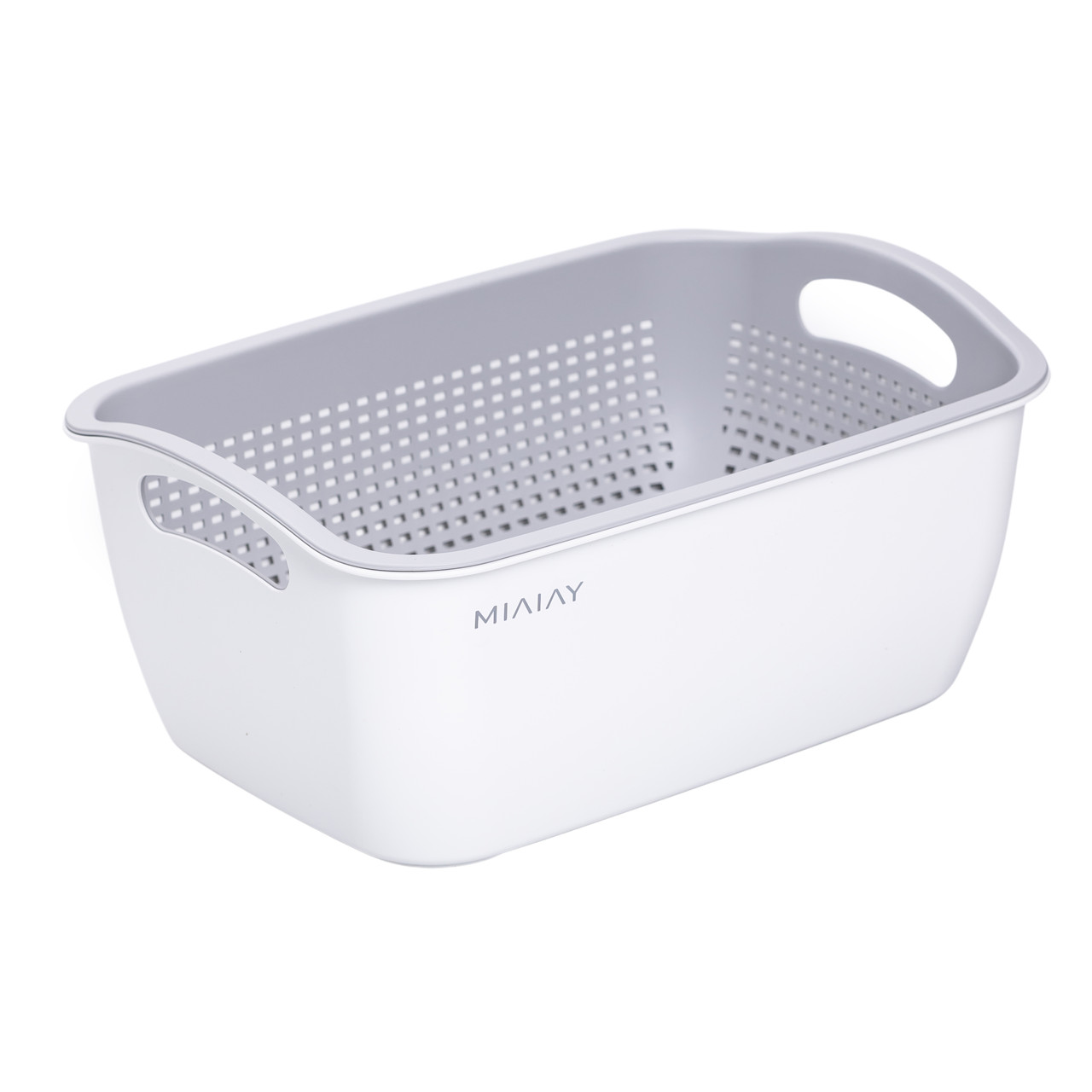 Кошик-друшлак 2 в 1 для миття овочів, фруктів і зелені 29,5×21×11 (см) Білий HP-45-6W