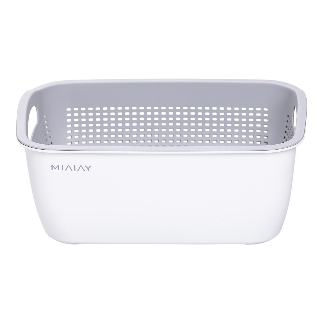 Кошик-друшлак 2 в 1 для миття овочів, фруктів і зелені 29,5×21×11 (см) Білий HP-45-6W