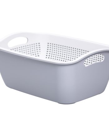 Кошик-друшлак 2 в 1 для миття овочів, фруктів і зелені 32×23×13 (см) Сірий HP-45-5G