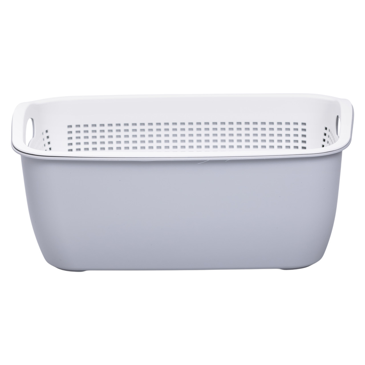 Кошик-друшлак 2 в 1 для миття овочів, фруктів і зелені 32×23×13 (см) Сірий HP-45-5G