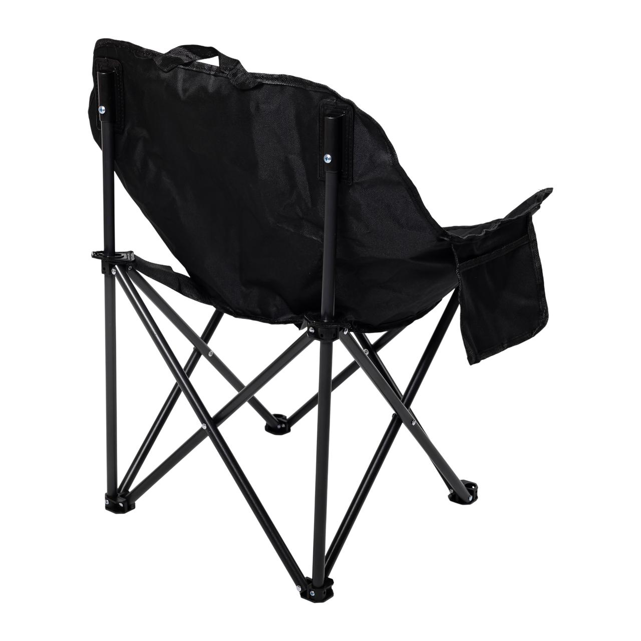 Крісло розкладне туристичне 47х58х70 см з кишенею Чорне SJ-0056-1