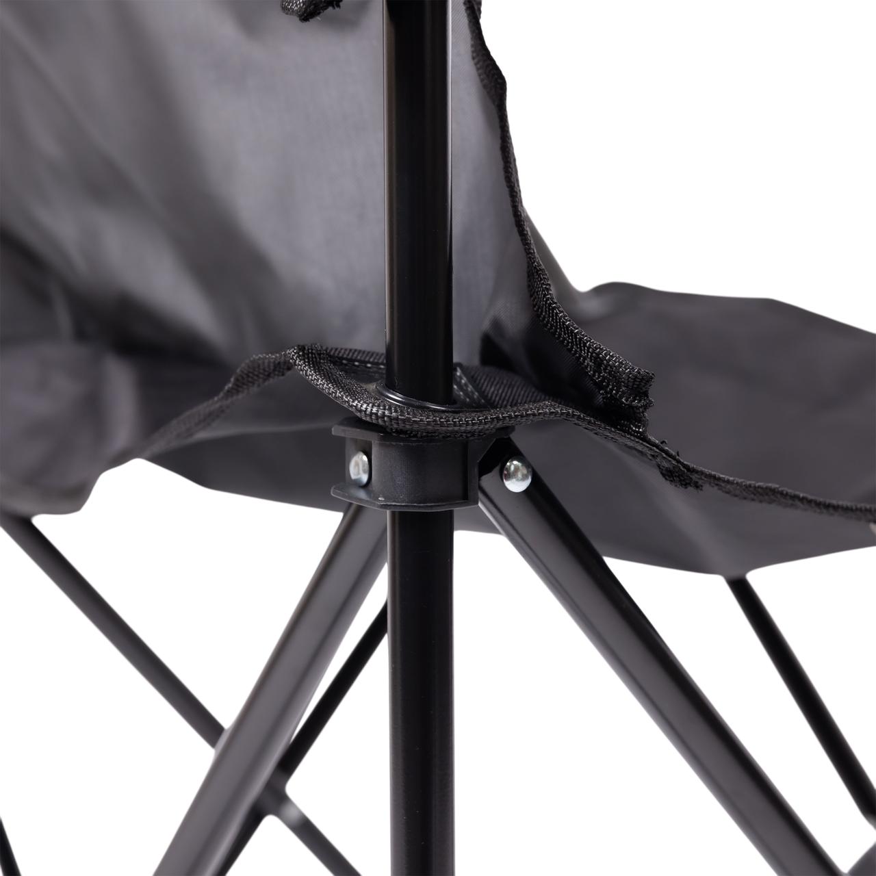 Крісло розкладне туристичне 50х80х80 см з підстаканником Чорне SJ-0014B