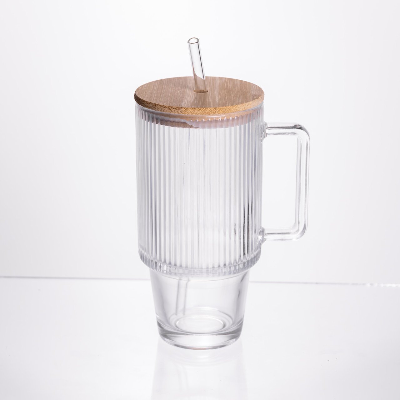 Кружка скляна з кришкою і трубочкою 750 (мл) HP-19-48