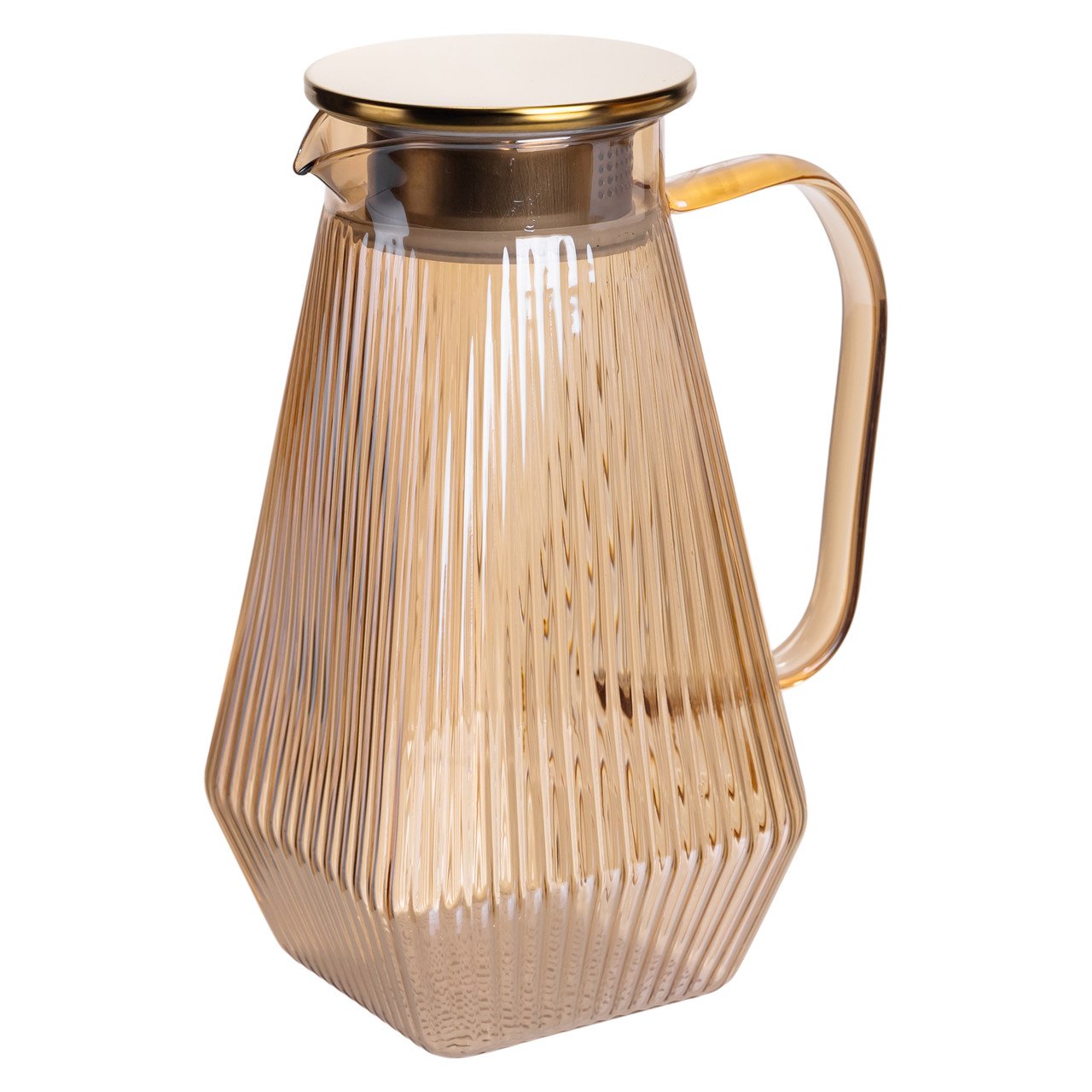 Глечик 1.8 л зі склянками 6 штук по 200 (мл) графин для компоту соку води лимонаду глечик для напоїв Коричневий HP-19-39