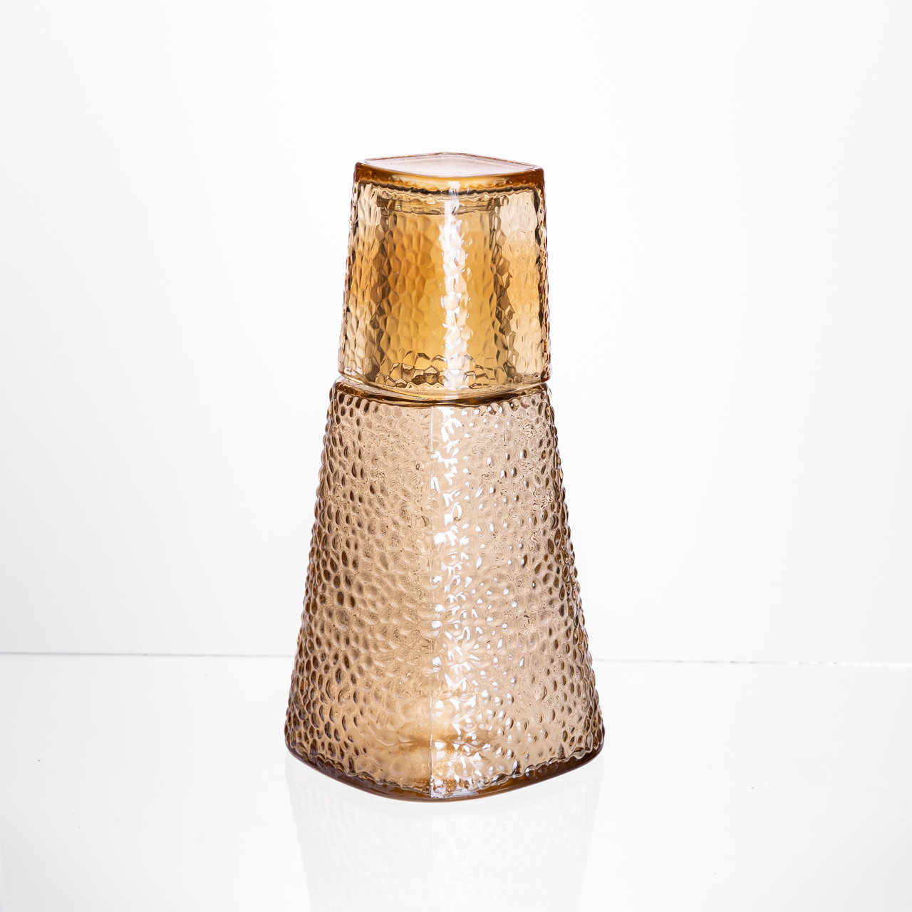 Глечик 1 літр зі склянкою 1 (шт) 200 (мл) графин для компоту соку води лимонаду глечик для напоїв Коричневий HP-19-PYF-4