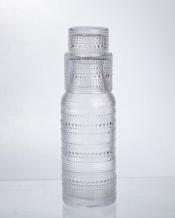 Глечик 700 мл зі склянкою 1 (шт) графин для компоту соку води лимонаду глечик для напоїв Прозорий HP-19-L1