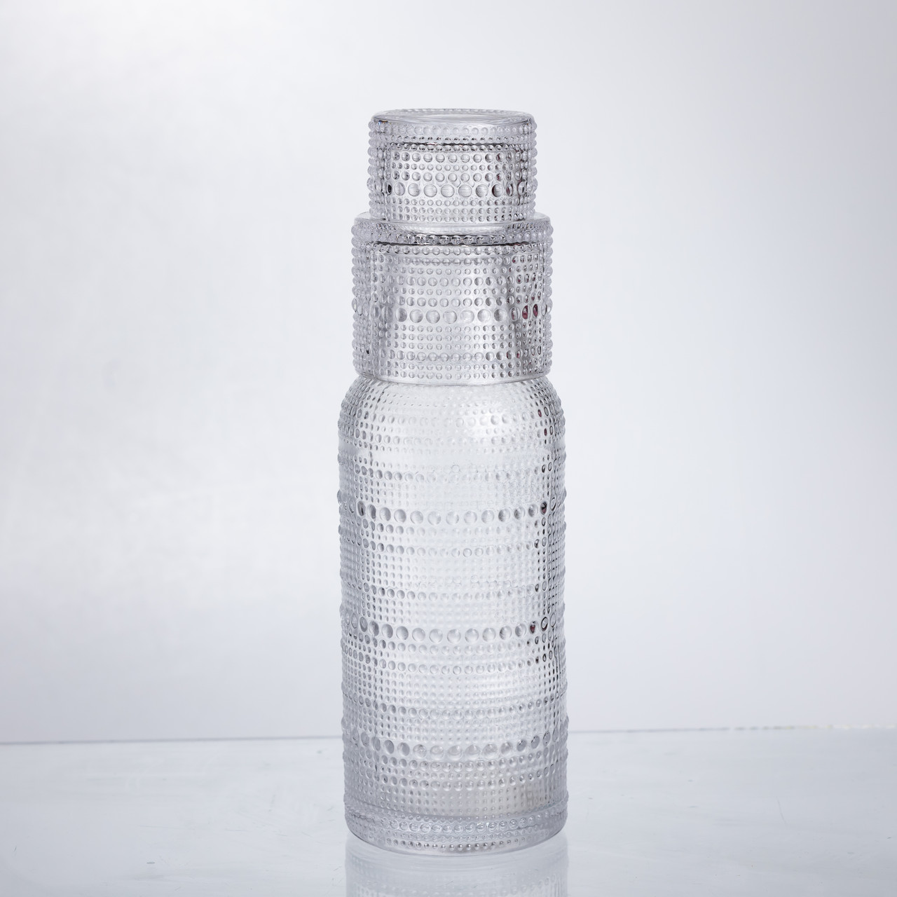 Глечик 700 мл зі склянкою 1 (шт) графин для компоту соку води лимонаду глечик для напоїв Прозорий HP-19-L1