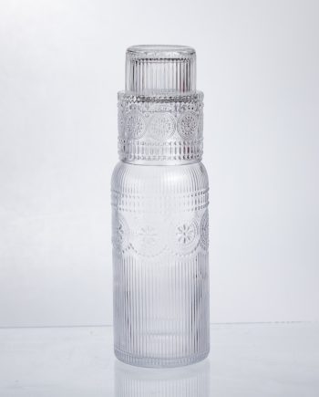 Глечик 700 мл зі склянкою 1 (шт) графин для компоту соку води лимонаду глечик для напоїв Прозорий HP-19-L4