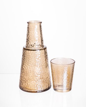 Глечик 800 мл зі склянкою 1 (шт) 250 (мл) графин для компоту соку води лимонаду глечик для напоїв Коричневий HP-19-TH-2