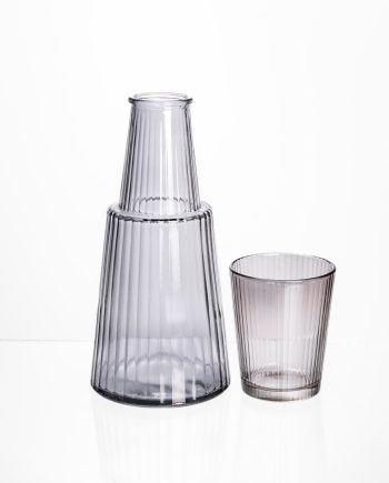 Глечик 800 мл зі склянкою 1 (шт) 250 (мл) графин для компоту соку води лимонаду глечик для напоїв Прозорий HP-19-TH-3