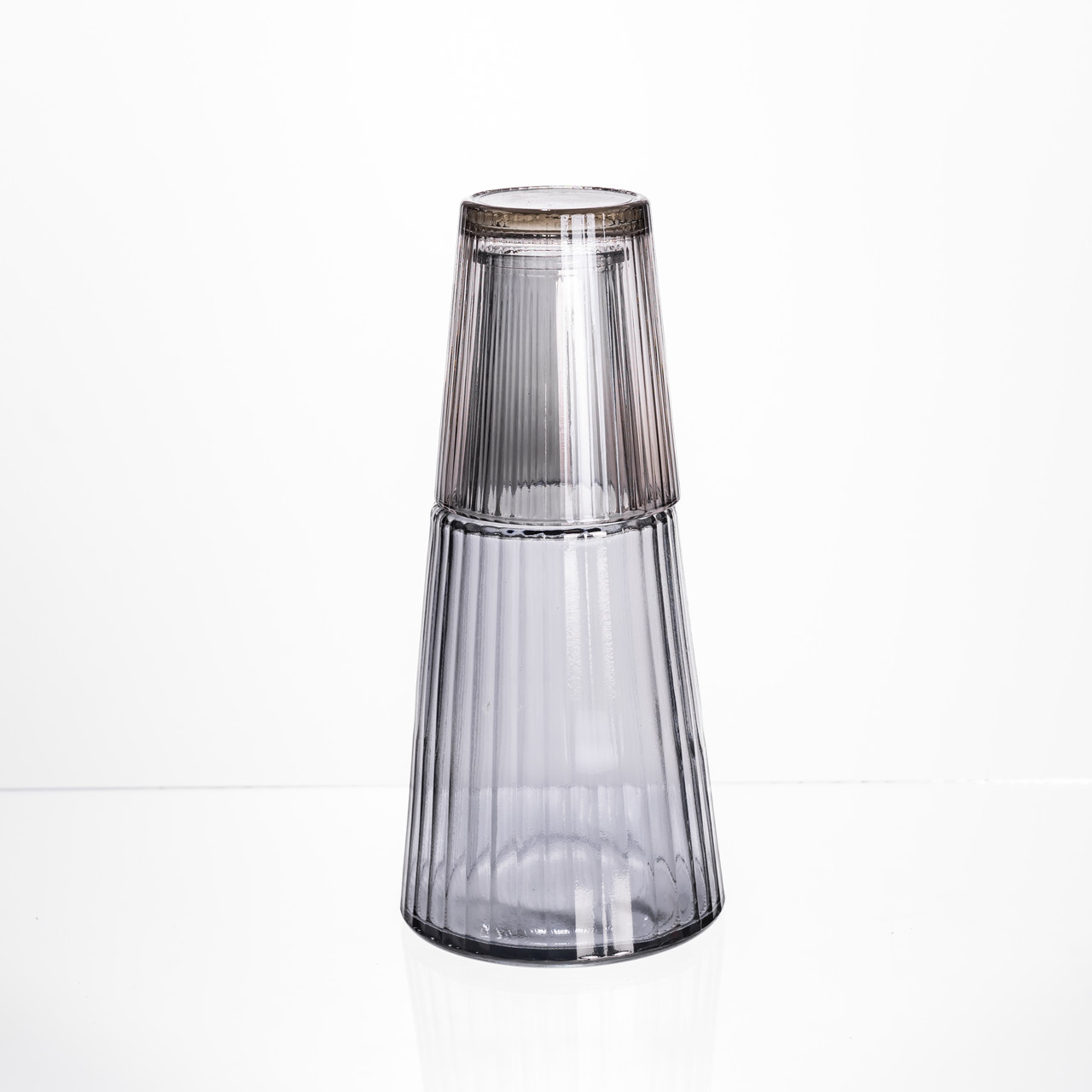 Глечик 800 мл зі склянкою 1 (шт) 250 (мл) графин для компоту соку води лимонаду глечик для напоїв Прозорий HP-19-TH-3