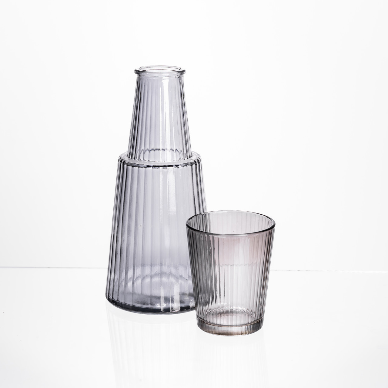 Глечик 800 мл зі склянкою 1 (шт) 250 (мл) графин для компоту соку води лимонаду глечик для напоїв Прозорий HP-19-TH-3