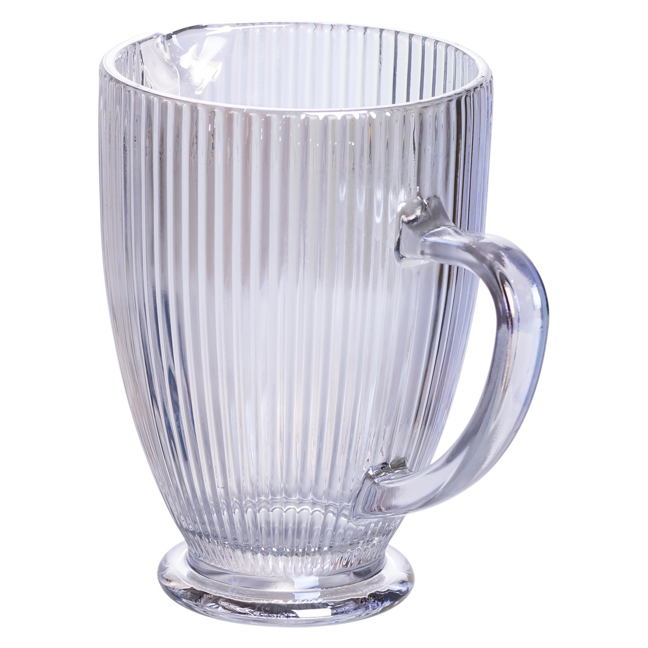 Глечик скляний 1,2 л ребристий фігурний HP7118RB
