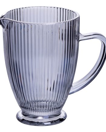 Глек для компоту 1.2 (л) лимонаду, мохіто, сангрії прозорий ребристий фігурний скляний 18.2 (см) Сірий HP-19-7118G