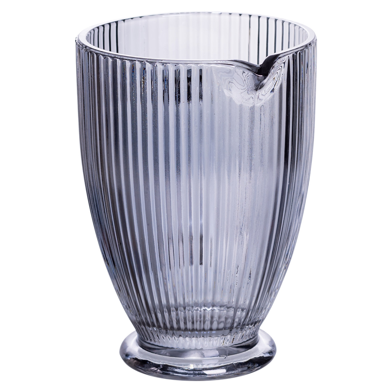 Глек для компоту 1.2 (л) лимонаду, мохіто, сангрії прозорий ребристий фігурний скляний 18.2 (см) Сірий HP-19-7118G