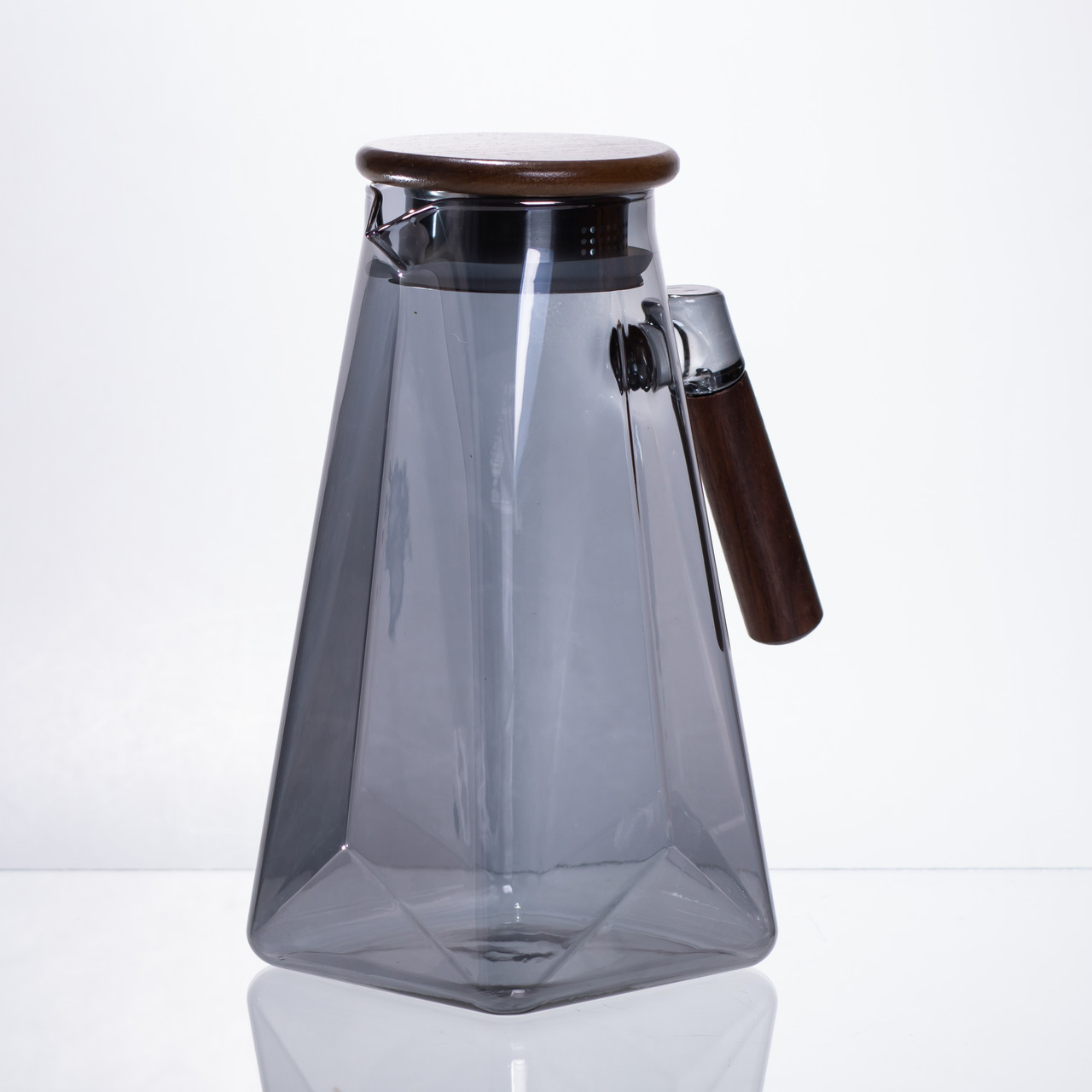 Глечик для напоїв скляний 1.8 л з бамбуковою кришкою 64486-73